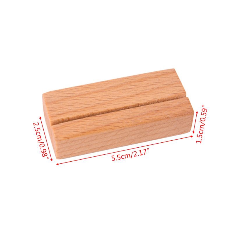 Wooden Numbers Photo Display Stand Business Card Holder Name Memo Clips Office Desk Organizer Dinner Party