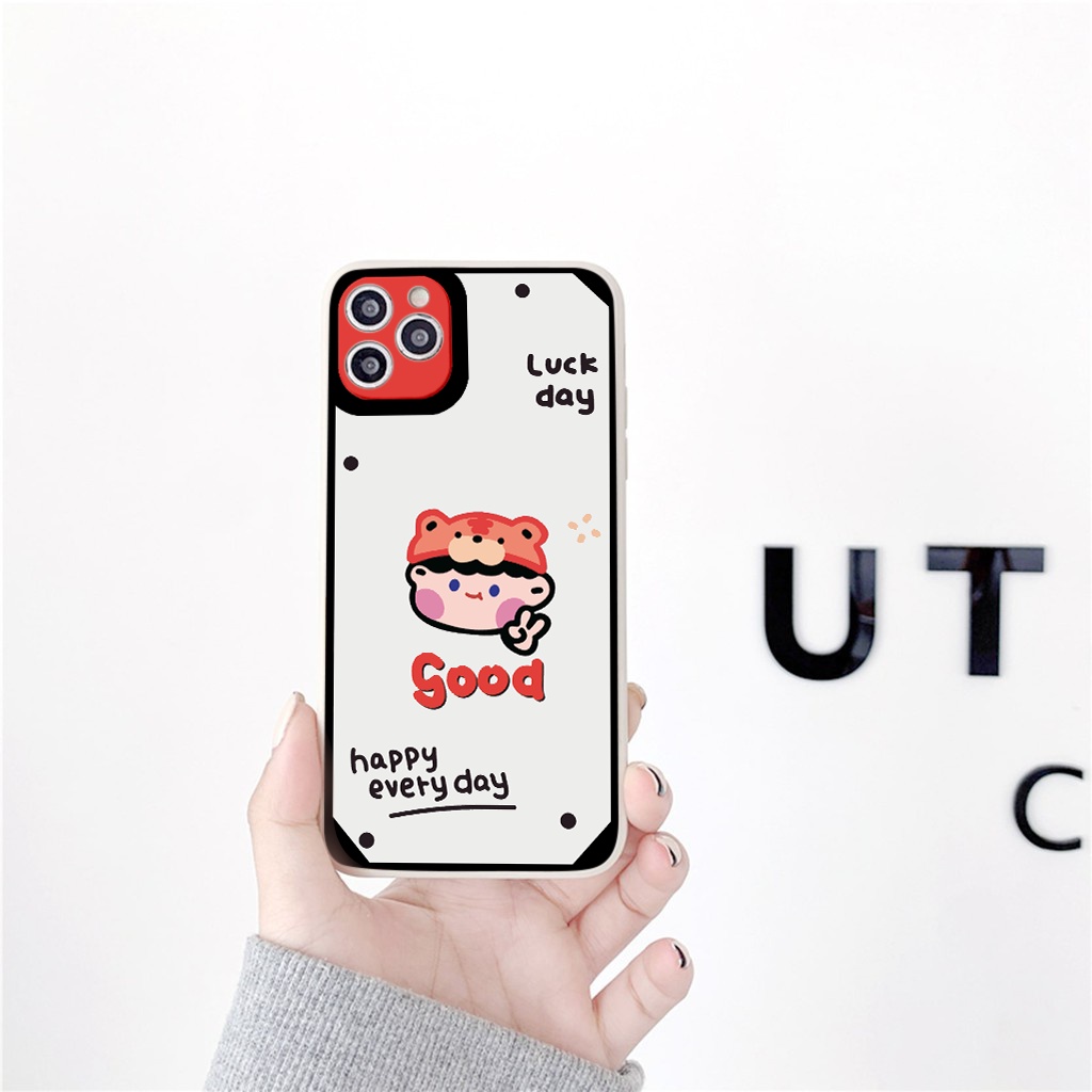Ốp iphone - Ốp lưng iphone cạnh vuông viền camera Cặp đôi good luck dành cho ip 6 đến 14promax - g97