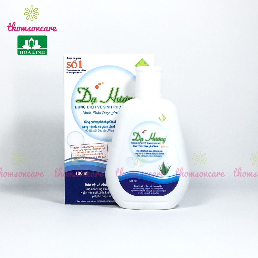 Dung dịch vệ sinh phụ nữ Dạ hương - Chai 100ml của Hoa Linh, nước rửa phụ khoa, vùng kín ddvs