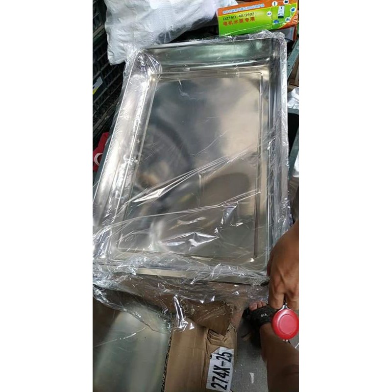 Khay inox cỡ lớn 60 x 40 x 5 cm tủ cơm , chất liệu SUS 201 và Cao Cấp SUS 304.Phù hợp tất cả tủ cơm 4/6/9/12/24 khay