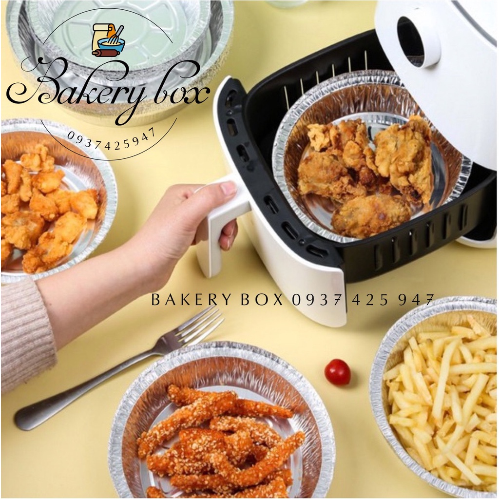 25 Đế Bạc Tròn Lót Nồi Chiên Không Dầu, Nướng Gà, Hải Sản, Khoai Tây