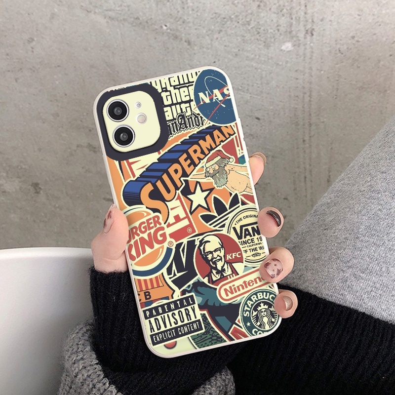 Ốp lưng iphone Sticker cạnh vuông dẻo ip 6splus/7/7plus/8/8plus/x/xr/xs/11/12/pro/max/plus/13promax tr137