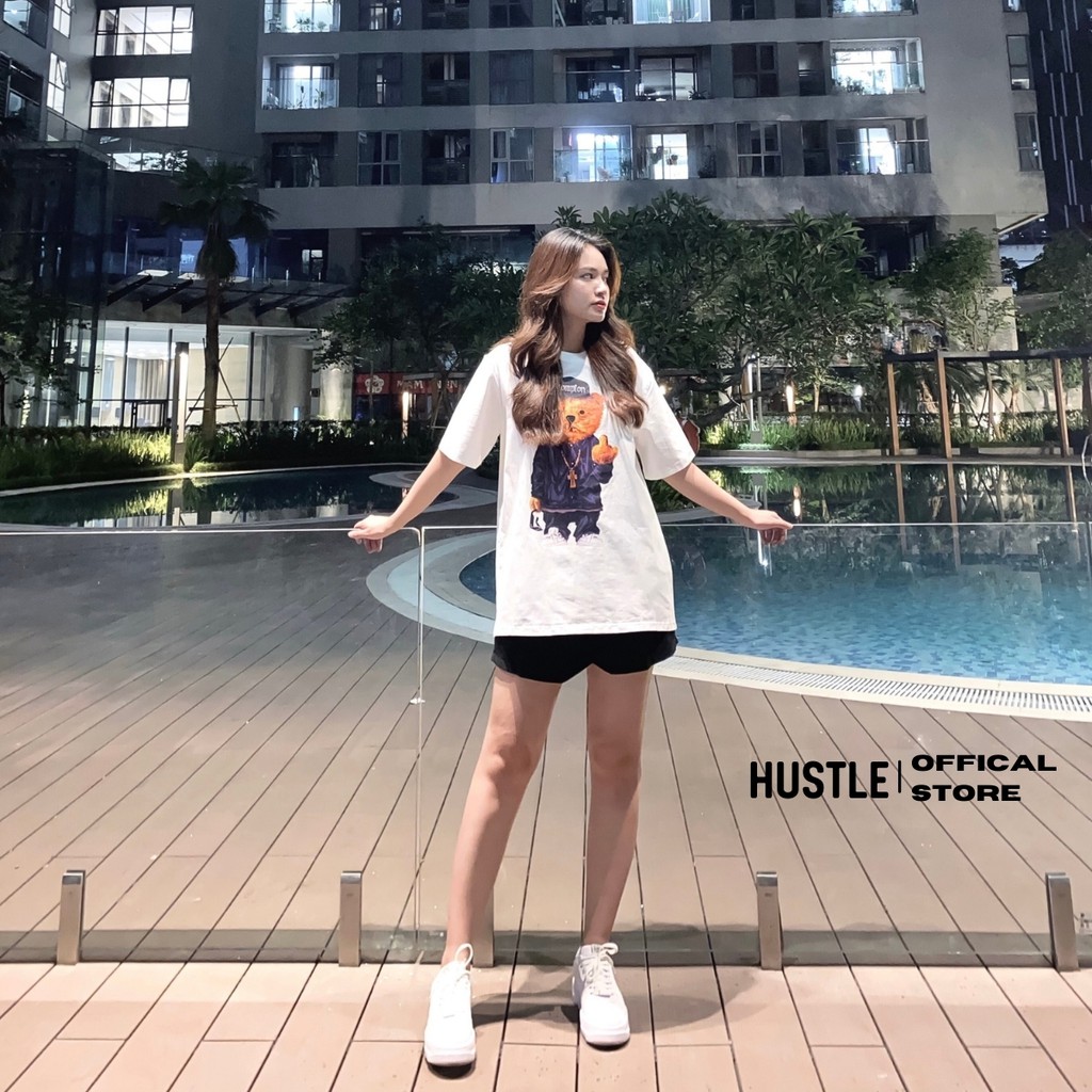 Áo thun nam nữ tay lỡ phông UNISEX form rộng  - &quot;Bad Bear&quot; - Chất liệu 100 cotton premium cao cấp full size - Hustle