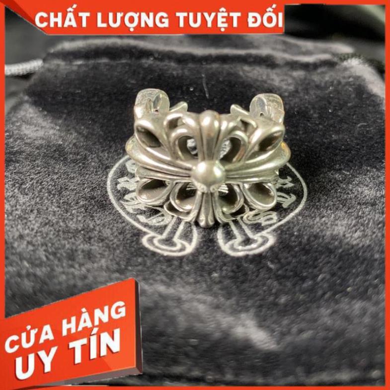 Nhẫn unisex Chrome Heart double floral bạc fullbox - Chrome Heart Store