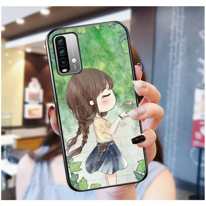 Ốp Lưng XIAOMI REDMI 9T,POCO M3 mặt kính cường lực cao cấp
