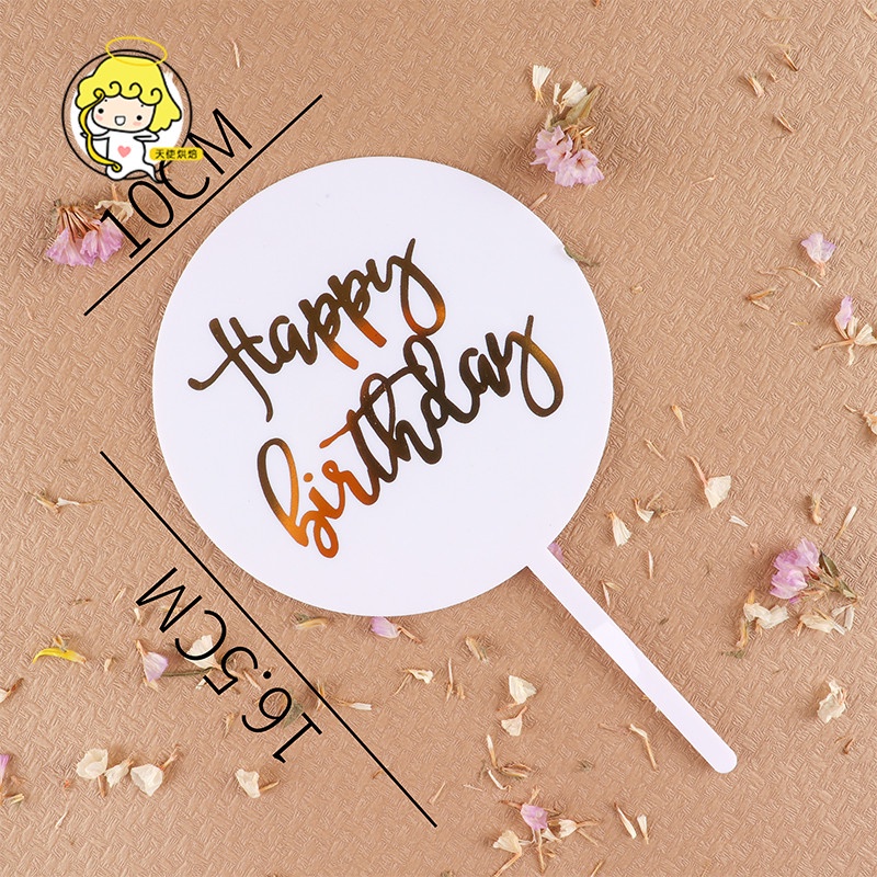 Phụ Kiện Trang Trí Bánh Kem Chữ Happy Birthday Bằng Acrylic Trong Suốt