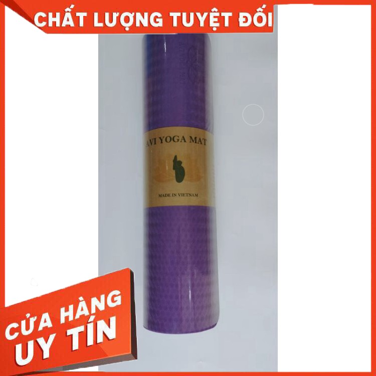 (Tặng túi) Thảm tập yoga cao cấp xuất xứ Việt Nam chất liệu TPE  dày 8mm có định tuyến chống trơn trượt - AVI Việt Nam