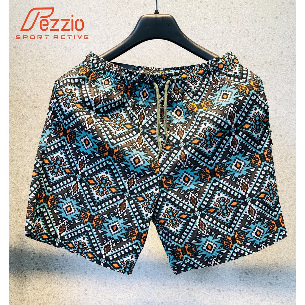 Quần đi biển, quần họa tiết nam, quần đùi nam cotton chính hãng thương hiệu Fezzio
