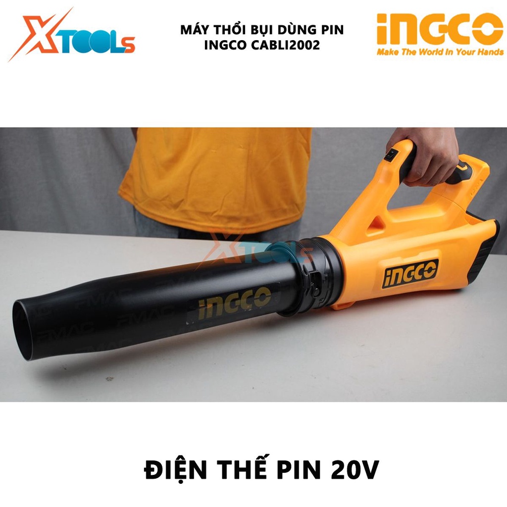 Máy thổi bụi dùng pin INGCO CABLI2002 | máy thổi lá cầm tay điện thế pin 20V tốc độ không tải 15000rpm lượng không khí t