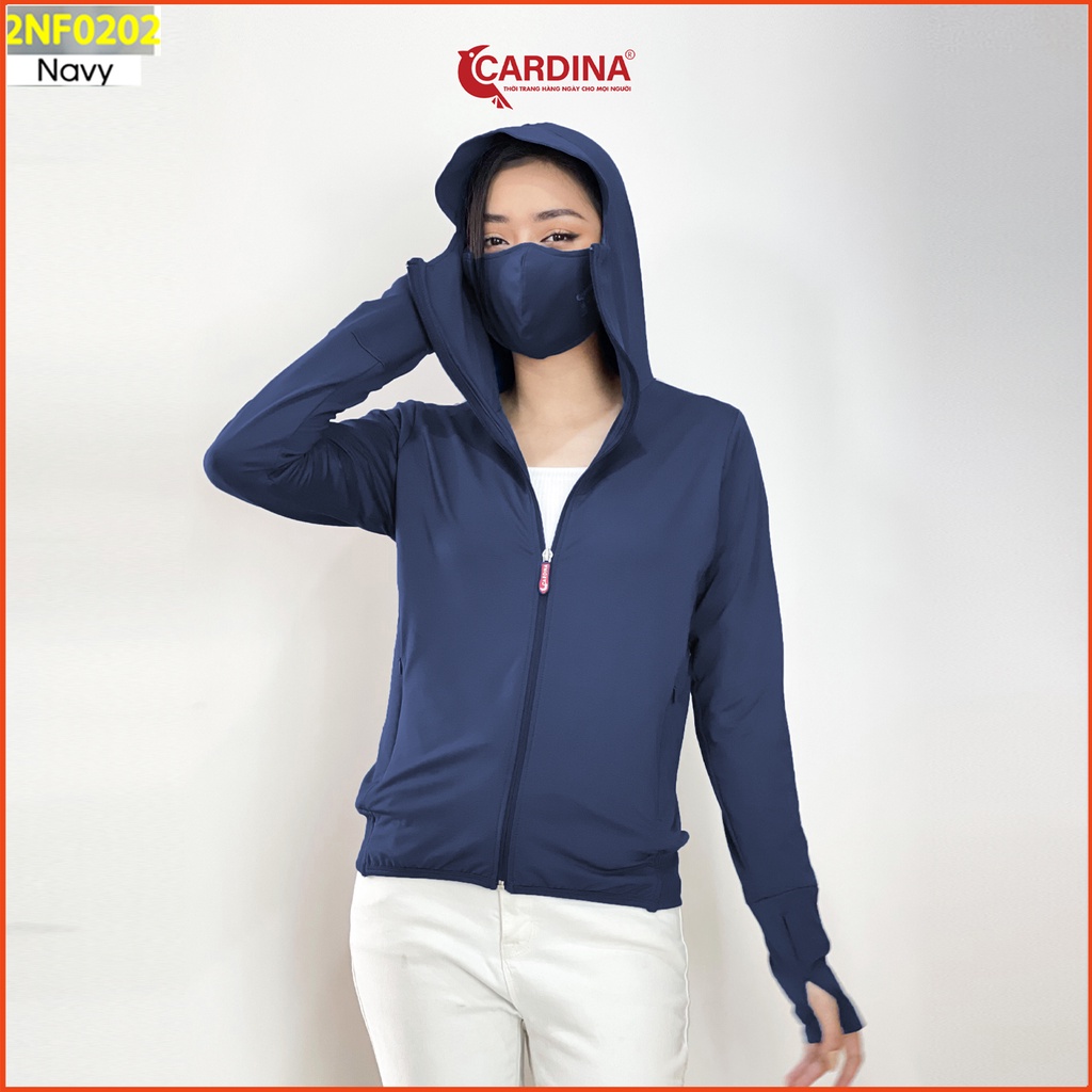 Áo chống nắng nữ CARDINA 2 lớp chất thun lạnh cao cấp viền thể thao chống tia UV thiết kế lưới tản nhiệt 2NF02
