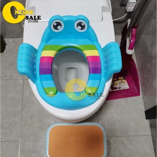 Bệ Thu nhỏ bồn cầu trẻ em có tay cầm và đệm ngồi êm dễ vệ sinh