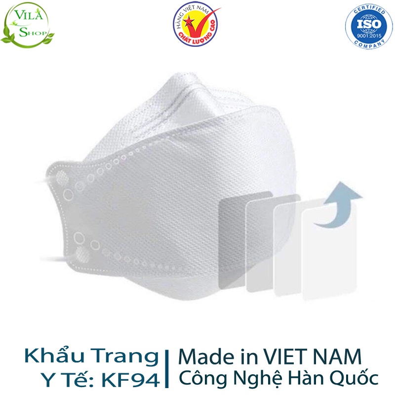 [Combo 50 Chiếc] Khẩu Trang Y Tế, Khẩu Trang 4D KF94 MASK Công Nghệ Hàn Quốc, 4 Lớp Kháng Khuẩn BFE Lọc Sạch PM 0.25