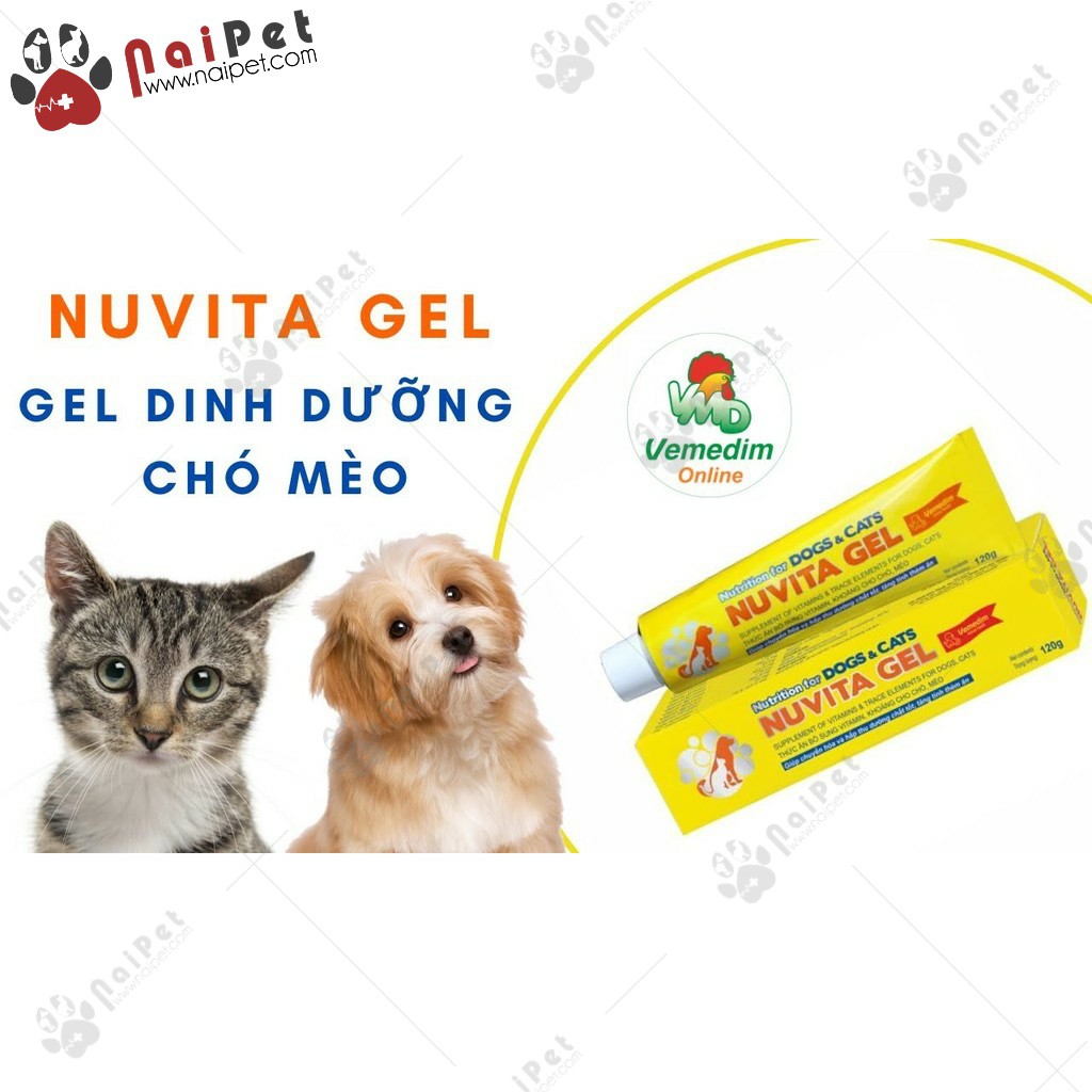 Gel Dinh Dưỡng Bổ Sung Vitamin Và Khoáng Cho Chó Mèo Nutrition Nuvita Gel Vemedim 120g