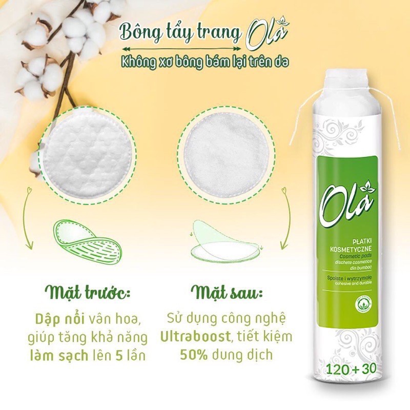 Bông Tẩy Trang OLA Cotton Pads 150 miếng - Ba Lan