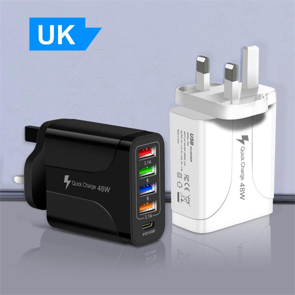 Củ Sạc Nhanh 48W PD 18W 5 Cổng USB Type C 5 Trong 1 Tiện Dụng H1Y5