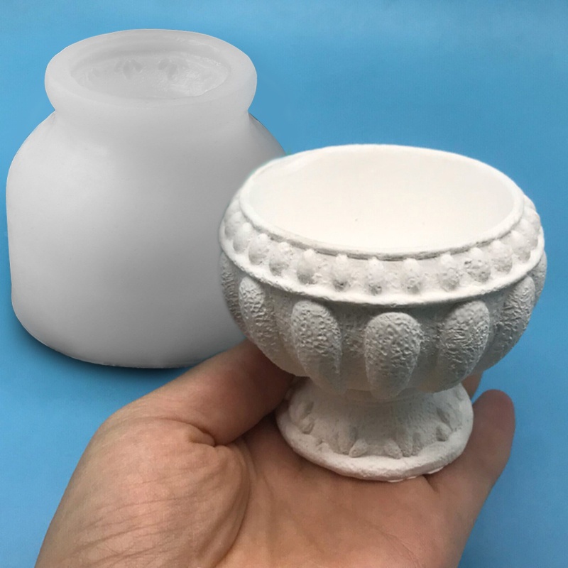 Khuôn silicone tạo hình làm chậu hoa hình tròn 3D