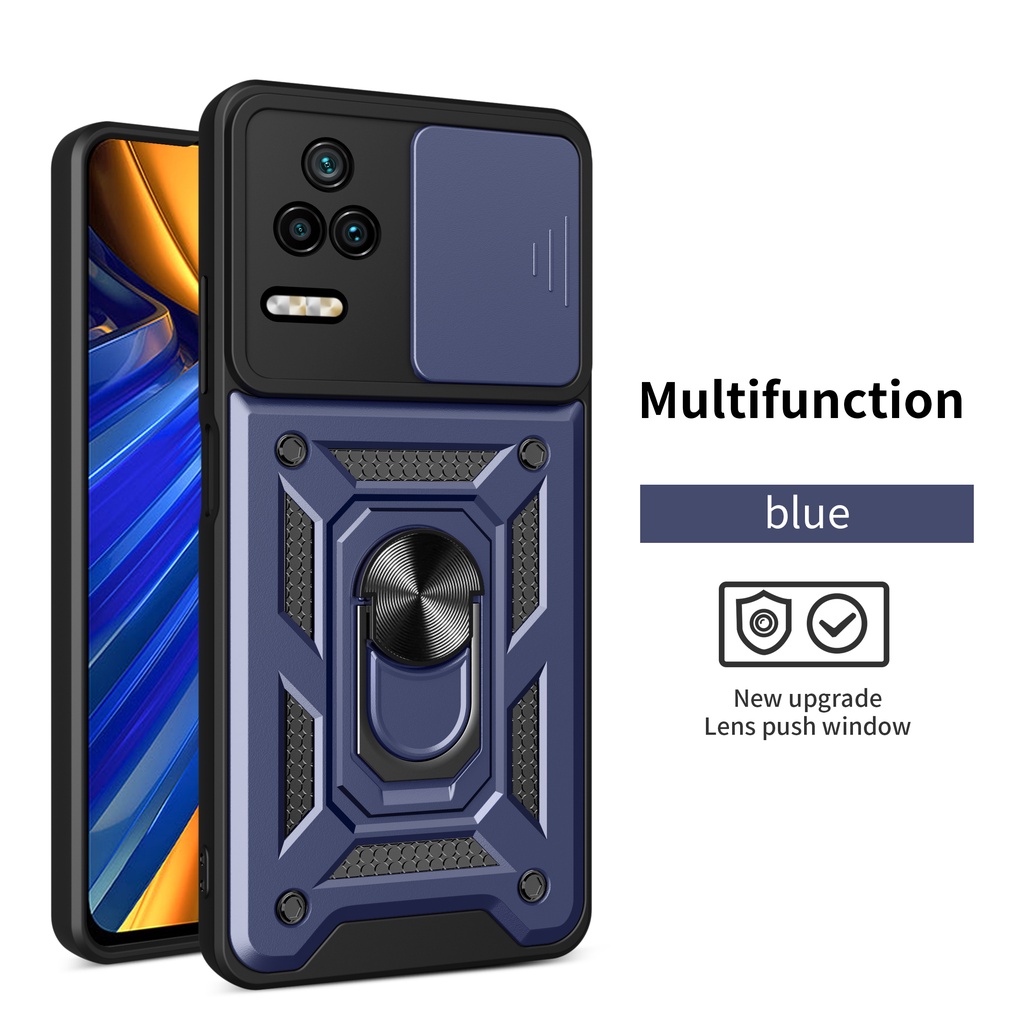 Ốp Điện Thoại Có Vòng Trượt Bảo Vệ Camera Cho Xiaomi Poco F4 Poco X4 GT 5G Poco M4 Pro 4G Redmi Note 11 Pro Redmi K40 K50 K40s Redmi 10C