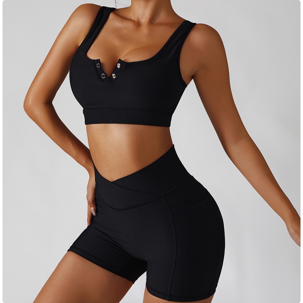 Quần Short Thể Thao Lưng Cao Phối Dây Đan Chéo ZC BDK6391