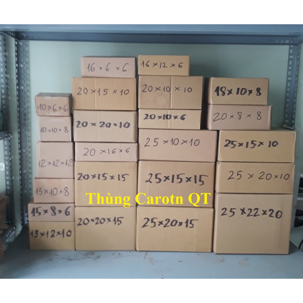 Thùng hộp carton QT size nhỏ, thùng giấy đóng hàng nhiều kích thước - 1 thùng