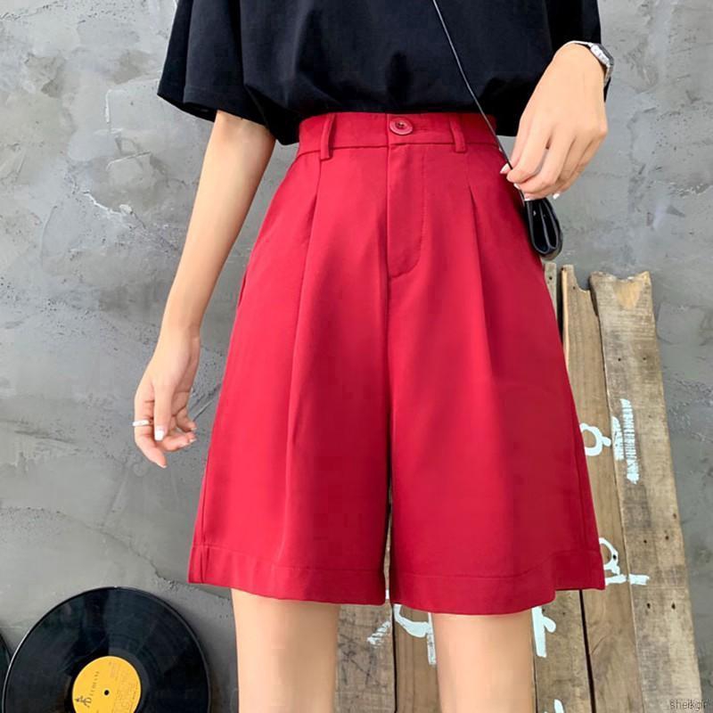 Quần Đùi Nữ Lưng Cao Ống Rộng