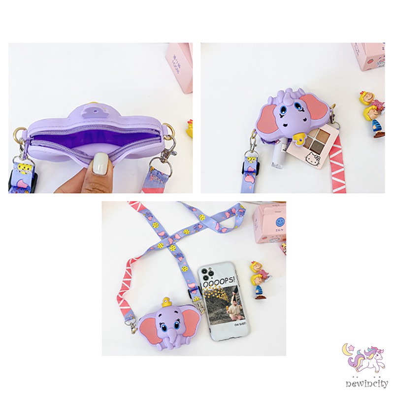 Túi Đeo Chéo Hoạt Hình Dễ Thương Bằng Gel Silica Cho Bé Gái