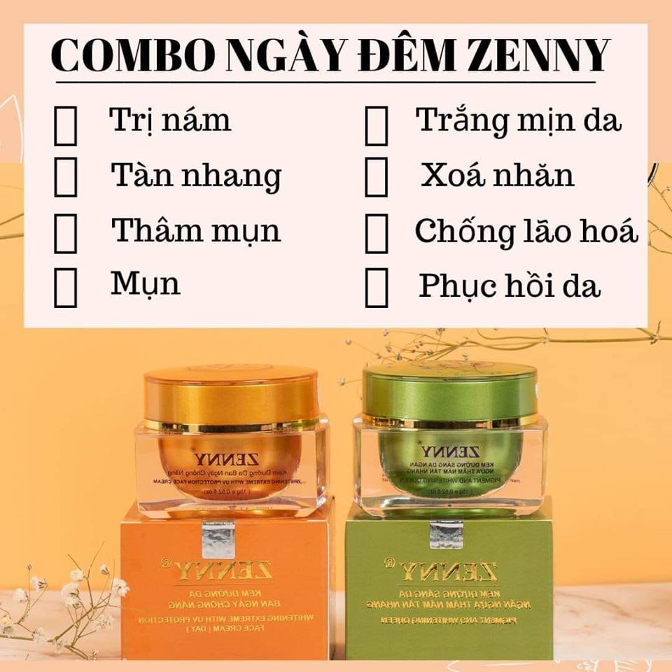 Bộ Kem Zenny Ngày &amp; Đêm (Tặng Son &amp; Serum)