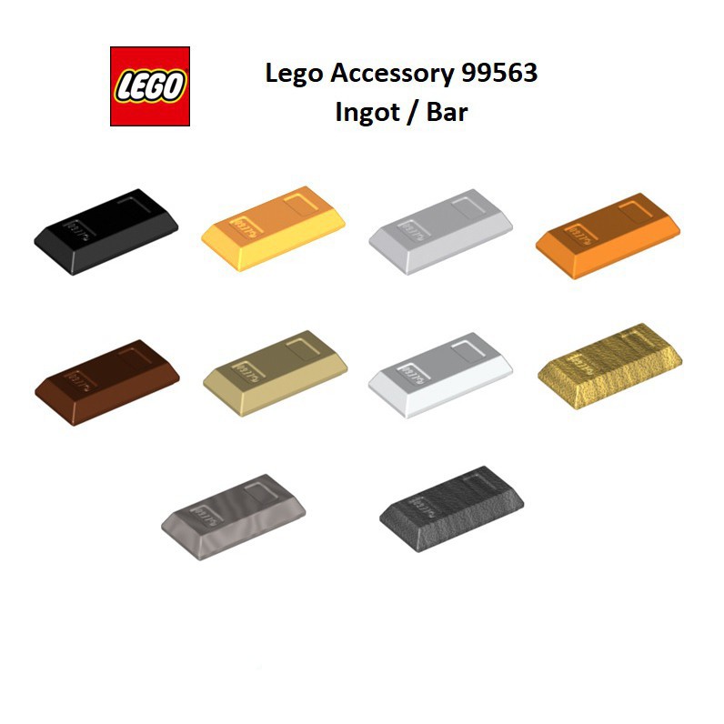 Gạch Lego Khối, Thỏi đá, vàng / Lego Part 99563: Minifigure, Utensil Ingot / Bar