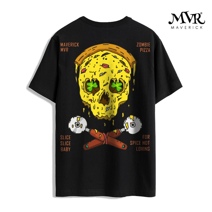 Áo Thun Cotton nam nữ unisex Phông Tay Lỡ Pizza Ma Quái Chính Hãng MVR KK1355