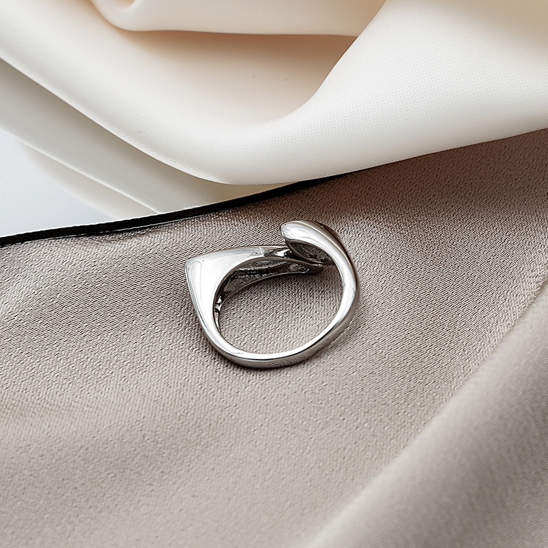 Nhẫn hở họa tiết hình học bằng đồng thời trang hip hop Hàn Quốc cho nữ