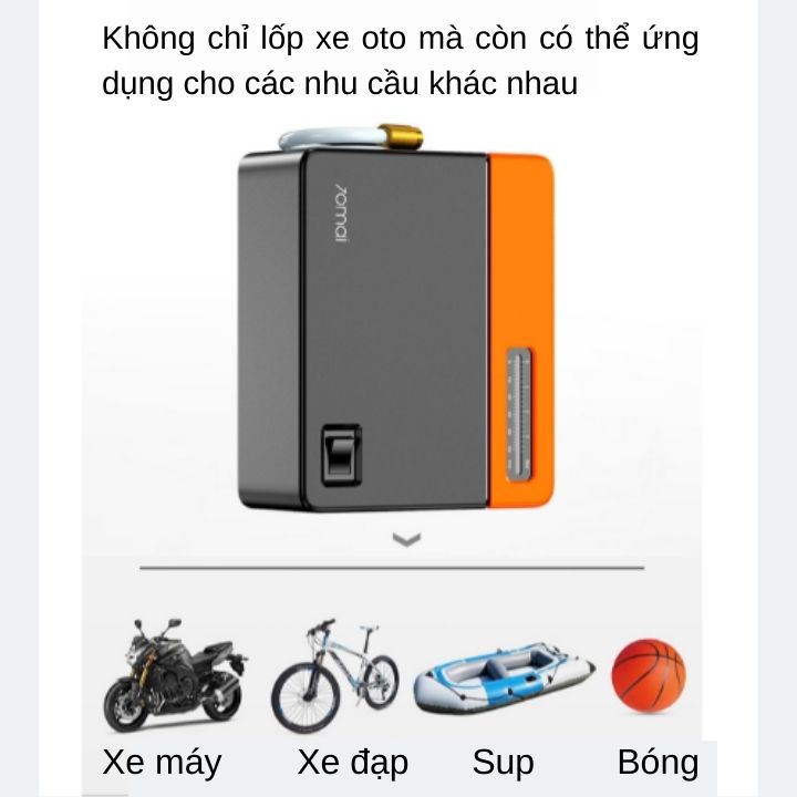 Máy bơm lốp xe ô tô đa năng cầm tay có đèn LED Midrive TP04