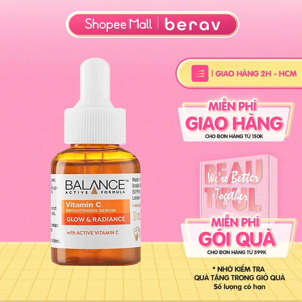 Serum Balance Vitamin C Trắng Da, Mờ Thâm Balance Active Formula Brightening 30ml