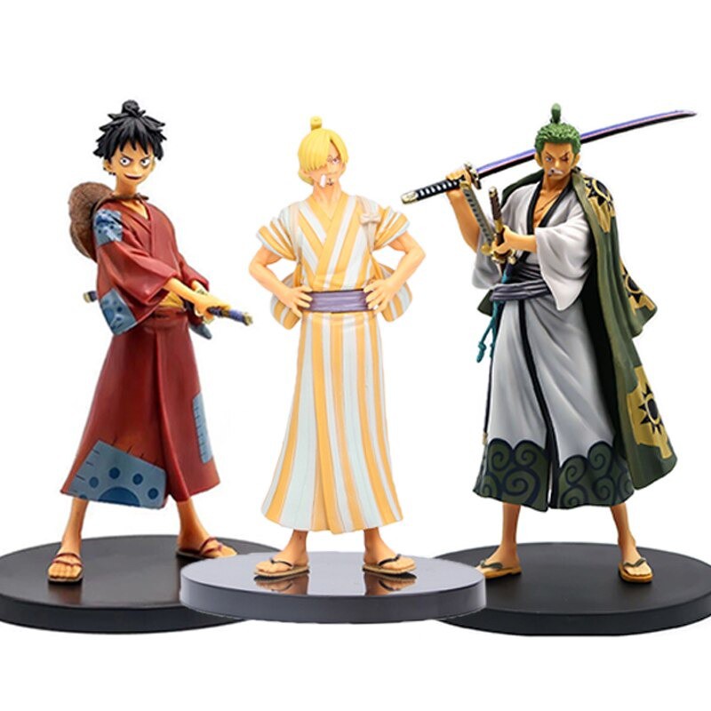 Mô Hình Anime One Piece Tại Wano Quốc Luffy / Trafalgar Law / Sanji / Roronoa Zoro 18Cm (nobox)