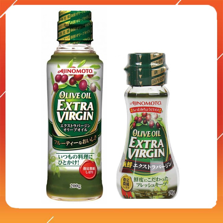 Dầu Oliu Olive Oil Extra Virgin Ajinomoto Nguyên Chất Nhật Bản Cho Bé Ăn Dặm Chai 70g, 200g