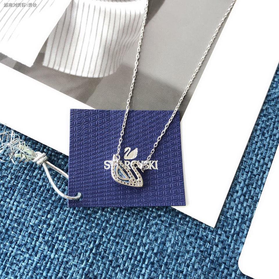 ✻№Shijia Blue Crystal Jumping Heart Clavicle Chain Swarovski Swan 125th Anniversary Women s Necklace Gift