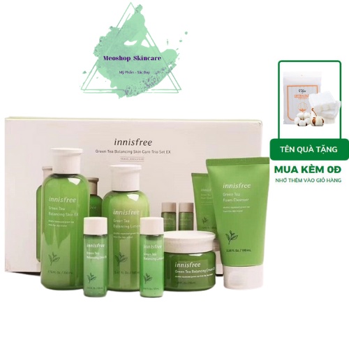 Bộ dưỡng da trà xanh Innisfree 6 món dưỡng trắng, mềm mịn - Hàn Quốc