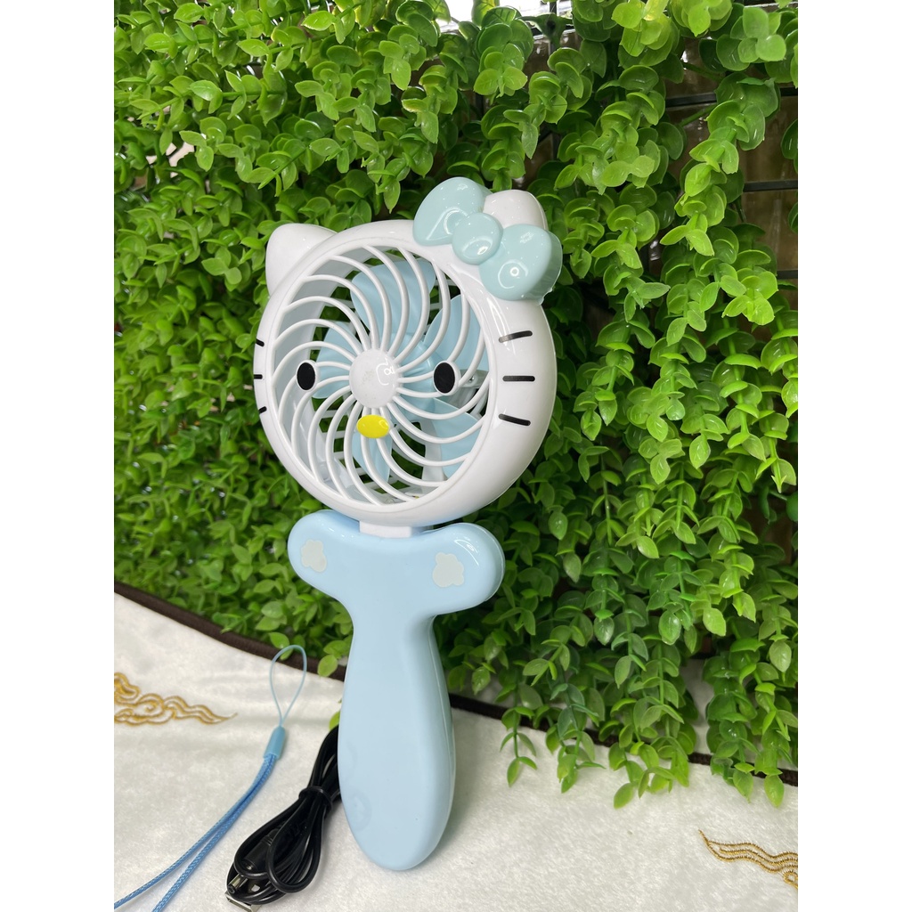 Quạt Cầm Tay Mini Hình Kitty Mini Fan Sạc USB Nhỏ Gọn CS1195 Thiết Kế Nhẹ Nhàng Đẹp Mắt, Thuận Tiện Sử Dụng.