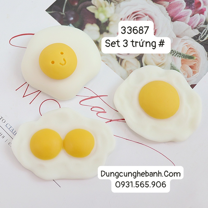 Khuôn silicon bánh kẹo set 3 trứng gà rán