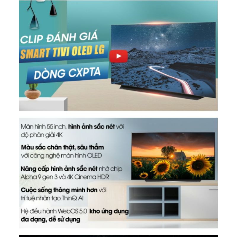 Tivi OLED LG 4K 55 inch 55CXPTA new seal giá sốc | BigBuy360 - bigbuy360.vn