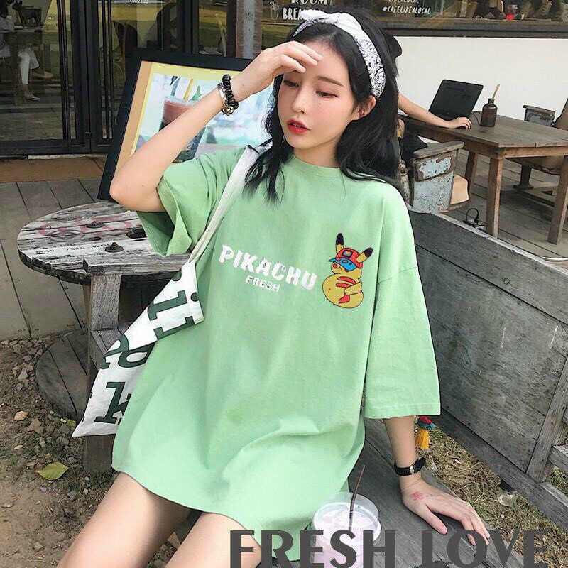 Áo Thun Tay Lỡ Unisex - Áo Thun Nam Nữ Form Rộng PIKACHU Siêu Hot - LP.STORE