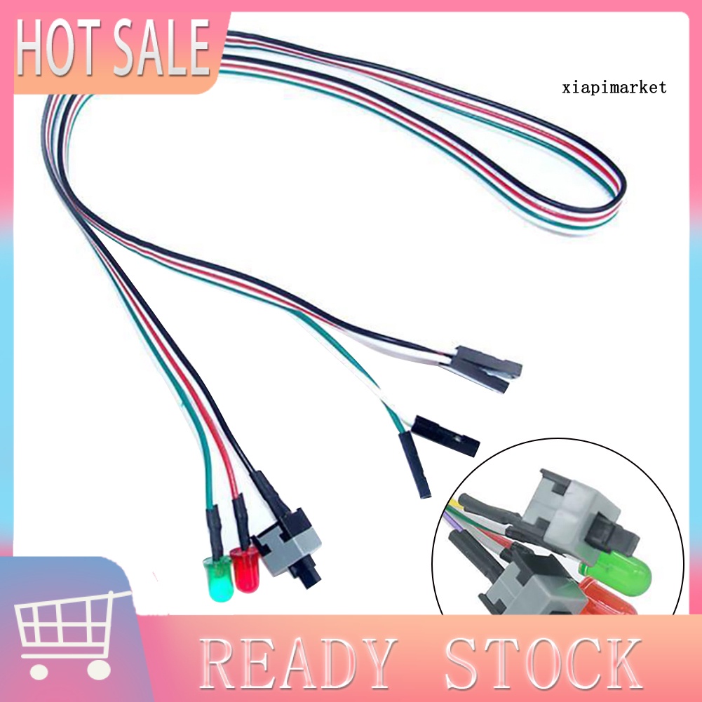 LOP_50cm On/Off/Reset 2 Switch LED Light ATX PC Computer Motherboard Power Cable