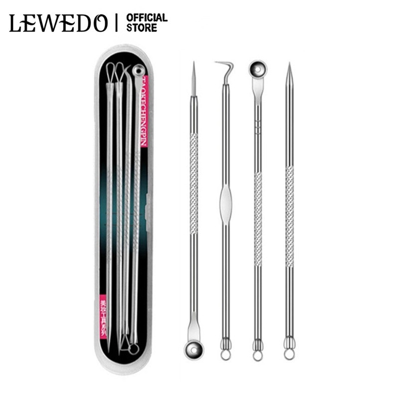 Set 4 dụng cụ Lewedo nặn mụn đầu đen chuyên dụng