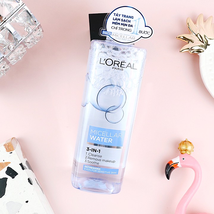 Nước tẩy trang dưỡng ẩm làm sạch sâu L'Oreal 3 In 1 Micellar Water 400ml