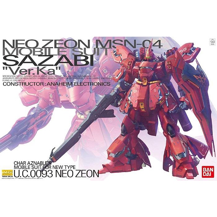 Mô hình MG 1/100 Sazabi Ver. Ka - Chính hãng Bandai Nhật Bản