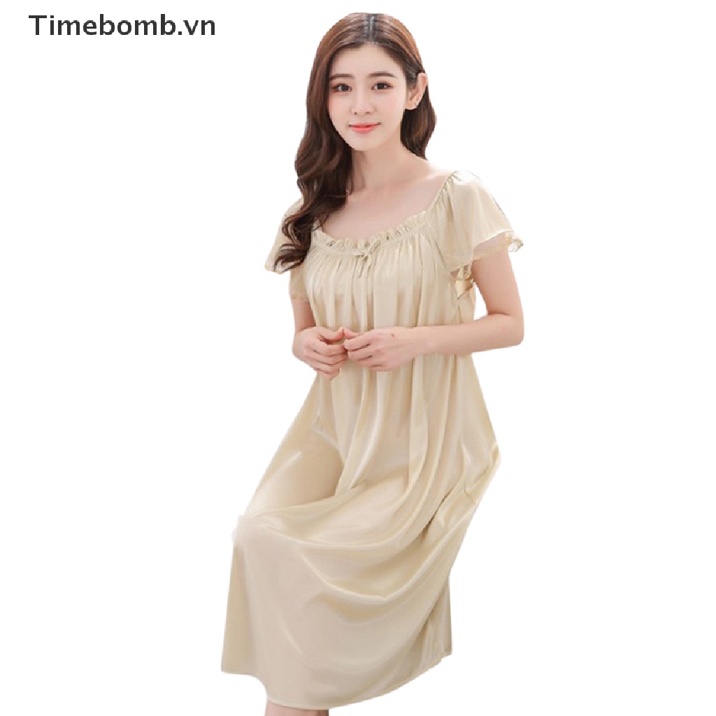 Satin Cộng Với Kích Thước Áo Choàng Ngủ Lụa Cho