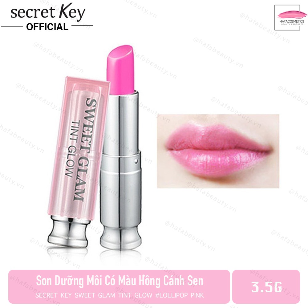 [Date 09/2021]Son dưỡng môi có màu Secret Key Sweet Glam Tint Glow 3.5g Lolipop Pink (Hồng tươi) | BigBuy360 - bigbuy360.vn