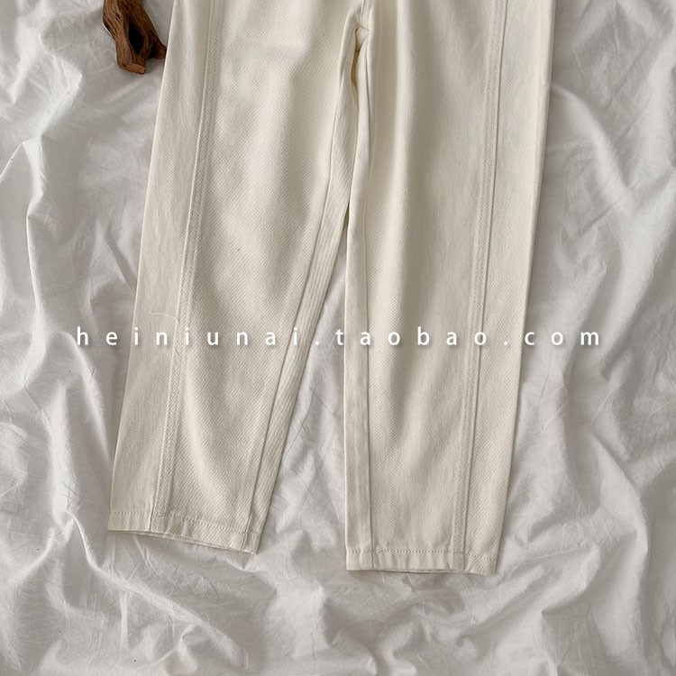Kumivn SẴN quần bò jeans lưng cao màu đen be nâu trắng phong cách Hàn Quốc