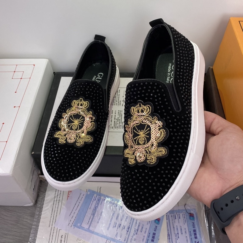 Giầy lười da đính đá nam mới kèm video trên tay)