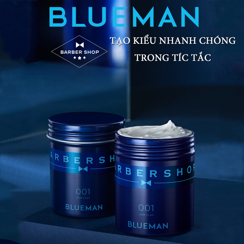 Sáp Vuốt Tóc Nam BLUEMAN Hair Clay Tạo Kiểu, Giữ Nếp Dưỡng Ẩm Không Nhờn 90g Cao Cấp