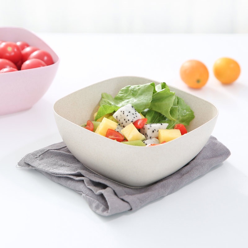 Tô đựng salad chất liệu lúa mạch | Tô vuông 14.5cm | Bát mì trẻ em | Bát cơm tráng miệng