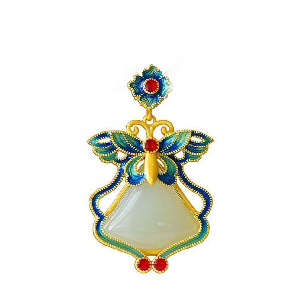 Khuyên Tai Hình Bướm Tráng Men Cá Tính Phong Cách Trung Hoa